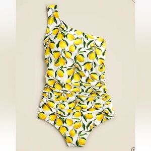 NWT J. Crew One Shoulder One Piece Ruched Swimsuit Limonce Size 18 $128